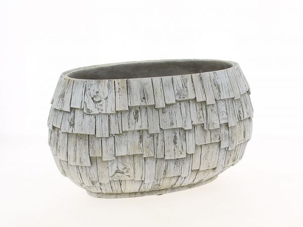 19GG1039 B JARDINIERE ANTIQUE BLANC