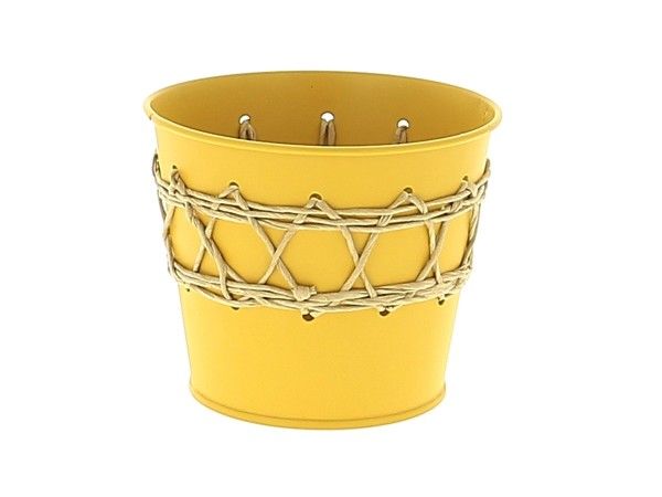 21NG1186-J ZINC CACHE-POT JAUNE