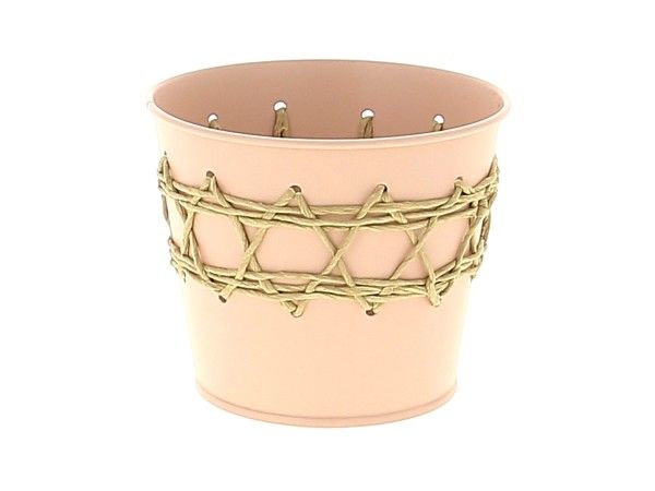 21NG1186-PK ZINC CACHE-POT ROSE
