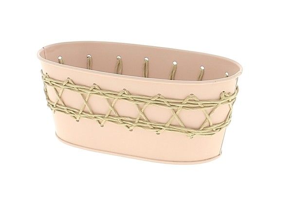 21NG1193-PK ZINC JARDINIERE ROSE