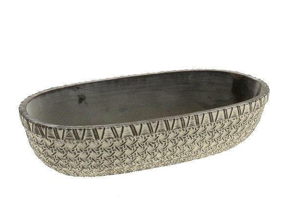 22GG1006-GRY JARDINIERE OVALE GRIS