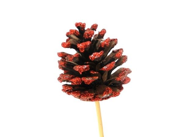 16WS2024-RD PIC POMME DE PIN PAILLETTE ROUGE