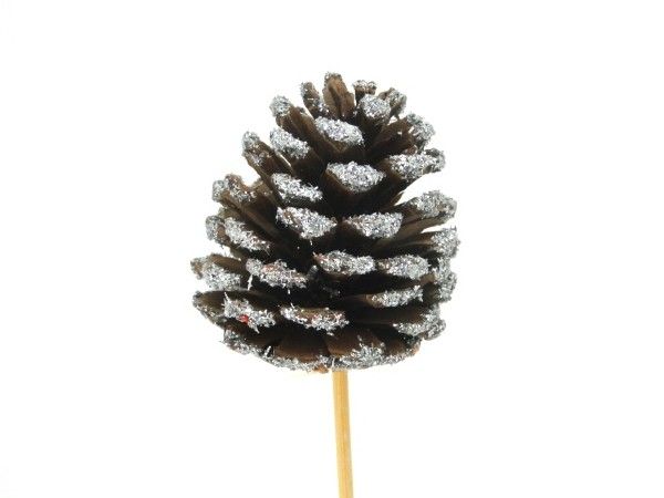 16WS2024-SYL PIC POMME DE PIN PAILLETTE SILVER