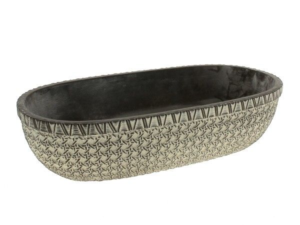 22GG1007-GRY JARDINIERE OVALE GRIS