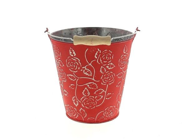 22NG1040-R SEAU ZINC FLEUR ROUGE