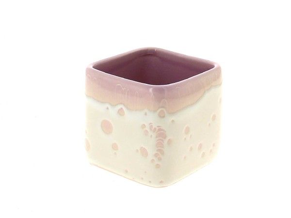 24DL1057-PK CACHE-POT CUBE ROSE