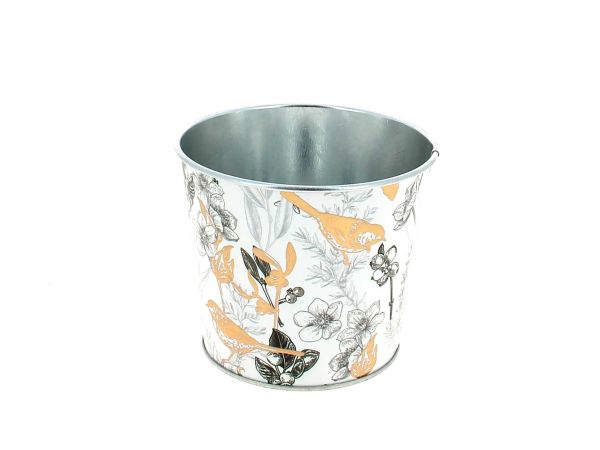 24HC2016-WH CACHE-POT OISEAU BLANC DORE