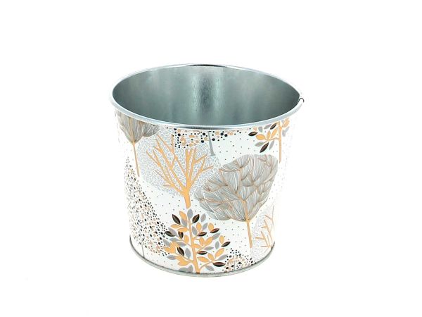 24HC2031-W CACHE-POT FORET BLANC DORE