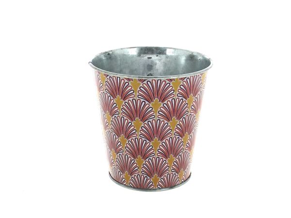 24NG2350 CACHE-POT PAON GRIS/OR