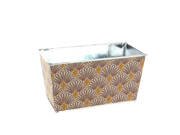 24NG2361 JARDINIERE PAON GRIS/OR
