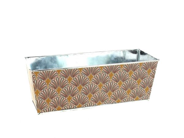 24NG2362 JARDINIERE PAON GRIS/OR