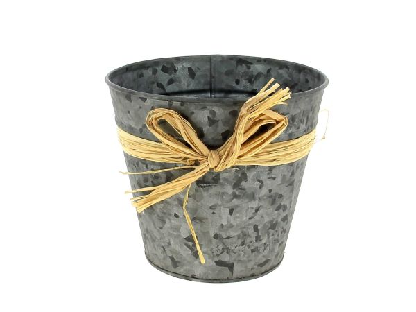 25ZH1086 CP METAL GRIS NOEUD RAPHIA