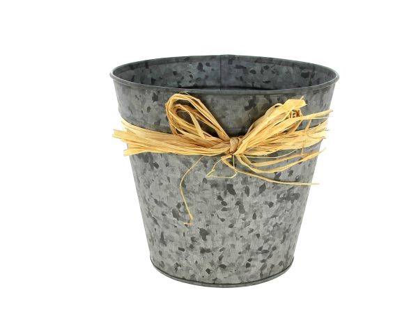 25ZH1087 CP METAL GRIS NOEUD RAPHIA