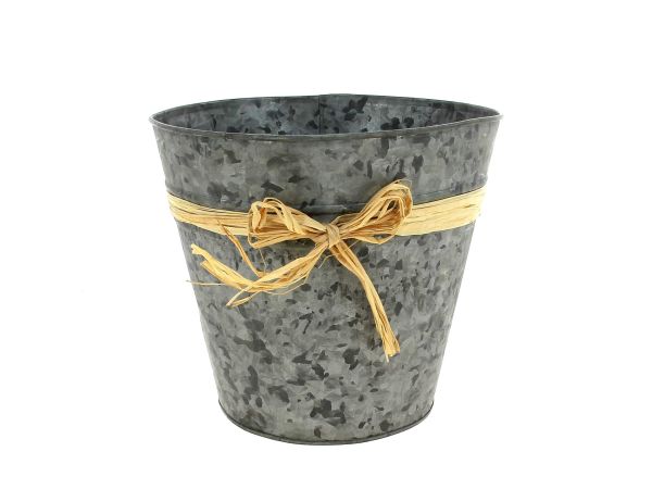 25ZH1088 CP METAL GRIS NOEUD RAPHIA