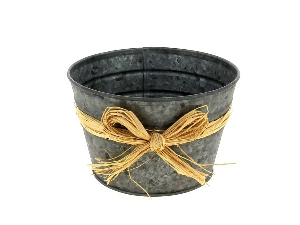 25ZH1097 COUPE METAL GRIS NOEUD RAPHIA