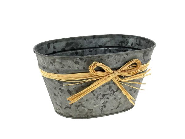 25ZH1100 JARDI METAL GRIS NOEUD RAPHIA