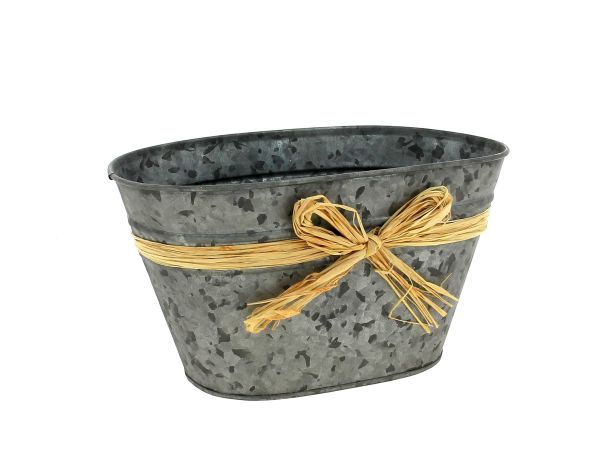 25ZH1101 JARDI METAL GRIS NOEUD RAPHIA