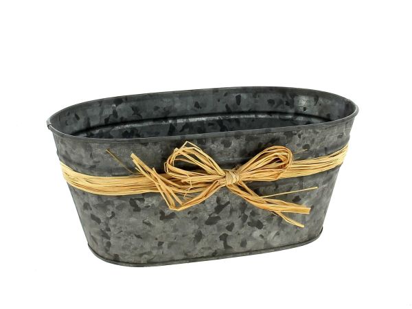 25ZH1104 JARDI METAL GRIS NOEUD RAPHIA