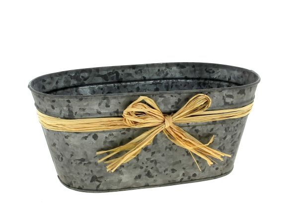 25ZH1105 JARDI METAL GRIS NOEUD RAPHIA