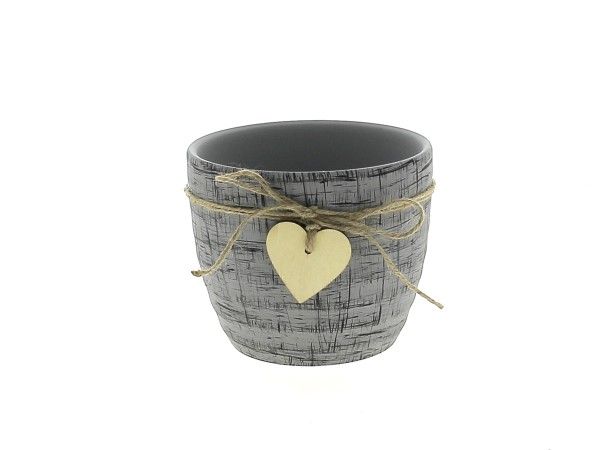 21CGH1009-GRY  CACHE-POT COEUR GRY