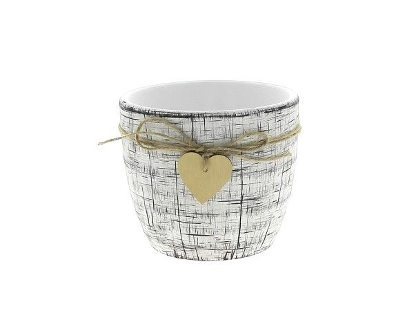 21CGH1010-B CACHE-POT COEUR BLANC