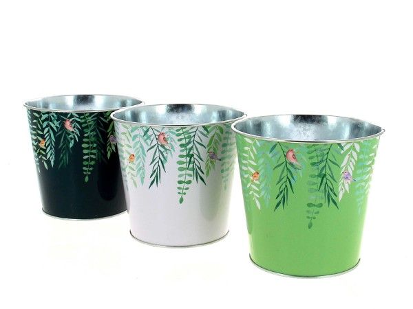 26HC1129-A3 C.POT METAL MOTIF VEGETAL