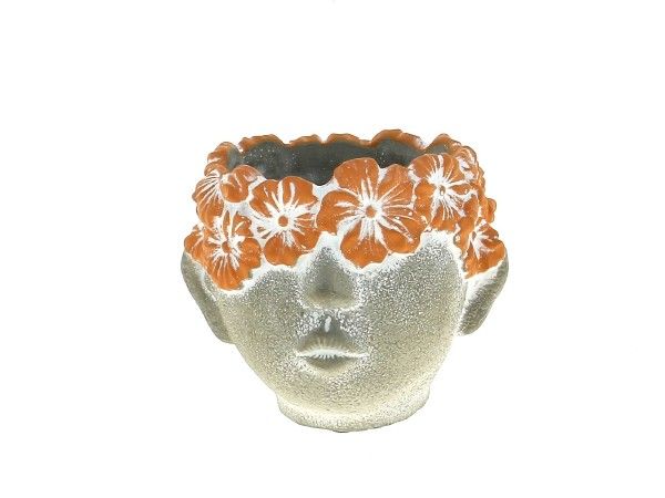 26SFC1001-TR C.POT TETE FRANGE FLEURIE