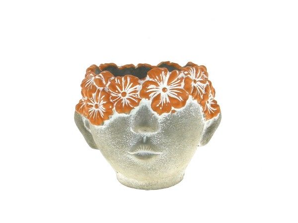 26SFC1003-TR C.POT TETE FRANGE FLEURIE