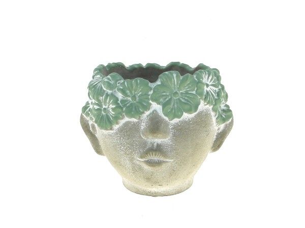 26SFC1003-V C.POT TETE FRANGE FLEURIE